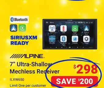 Visions Electronics Alpine 7 ultra-shallow mechless receiver offer