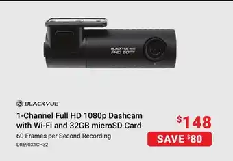 Visions Electronics Blackvue 1-channel full hd 1080p dashcam with wi-fi and 32gb microsd card offer
