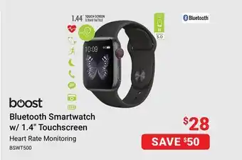 Visions Electronics Boost bluetooth smartwatch w/ 1.4 touchscreen offer