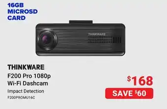 Visions Electronics Thinkware f200 pro 1080p wi-fi dashcam offer