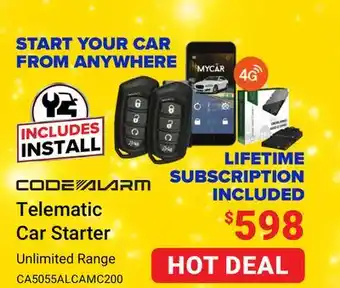 Visions Electronics Codealarm telematic car starter offer