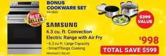 Visions Electronics Samsung 6.3 cu. ft. convection electric range with air fry offer