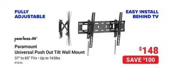 Visions Electronics Peerless-av paramount universal push out tilt wall mount offer