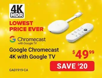 Visions Electronics Google chromecast 4k with google tv offer