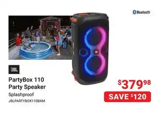 Visions Electronics Jbl partybox 110 party speaker offer