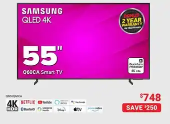 Visions Electronics Samsung qled 4k 55 q60ca smart tv offer