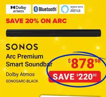 Visions Electronics Sonos arc premium smart soundbar offer
