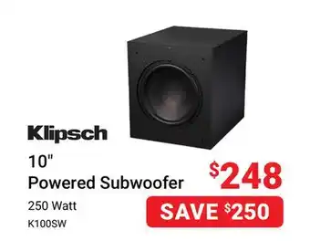 Visions Electronics Klipsch 10 powered subwoofer offer