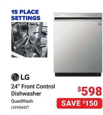 Visions Electronics Lg 24 front control dishwasher offer