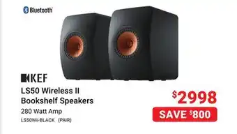 Visions Electronics Kef ls50 wireless ii bookshelf speakers offer
