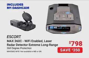 Visions Electronics Escort max 360c - wifi enabled, laser radar detector extreme long-range offer