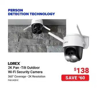 Visions Electronics Lorex 2k pan -tilt outdoor wi-fi security camera offer