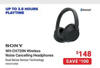 Visions Electronics Sony wh-ch720n wireless noise cancelling headphones offer