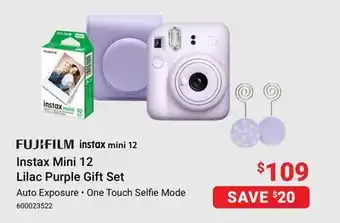 Visions Electronics Fujifilm instax mini 12 lilac purple gift set offer