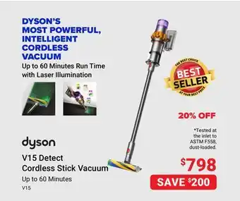 Visions Electronics Dyson v15 detect cordless stick vacuum offer