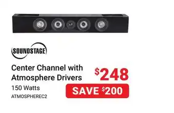 Visions Electronics Soundstage center channel with atmosphere drivers offer