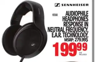 Centre Hi-Fi Sennheiser audiophile headphones response in neutral frequency, e.a.r. technology offer