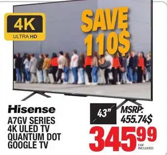 Centre Hi-Fi Hisense a7gv series 4k uled tv quantum dot google tv, 43 offer