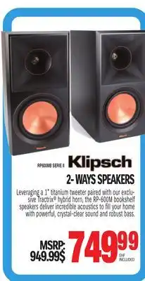 Centre Hi-Fi Klipsch 2- ways speakers offer