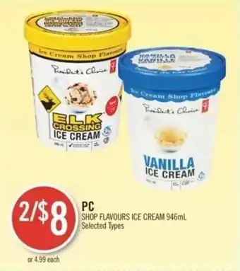 Shoppers Drug Mart PC SHOP FLAVOURS ICE CREAM 946mL offer