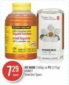 Shoppers Drug Mart NO NAME (500g) or PC (375g) HONEY offer