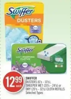 Shoppers Drug Mart SWIFFER DUSTERS (6's-10's), SWEEPER WET (20's-24's) or DRY (20's-32's) CLOTH REFILLS offer