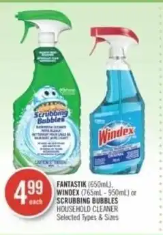 Shoppers Drug Mart FANTASTIK (650mL), WINDEX (765mL-950mL) or SCRUBBING BUBBLES HOUSEHOLD CLEANER offer