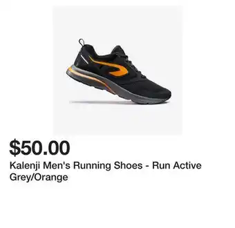 Decathlon Kalenji men's running shoes - run active grey/orange offer