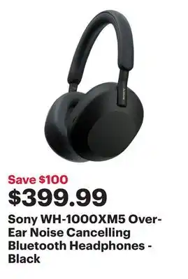 Best Buy Sony wh-1000xm5 over-ear noise cancelling bluetooth headphones - black offer