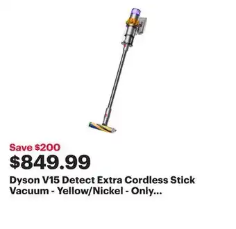 Best Buy Dyson v15 detect extra cordless stick vacuum - yellow/nickel - only at best buy offer