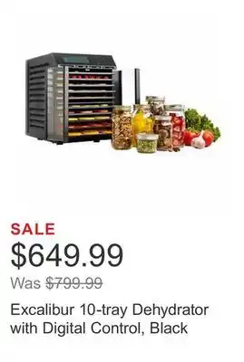 Costco Excalibur 10-tray dehydrator with digital control, black offer