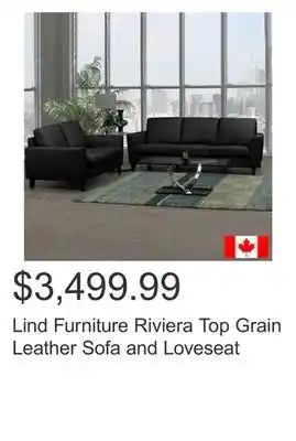 Costco Lind furniture riviera top grain leather sofa and loveseat offer