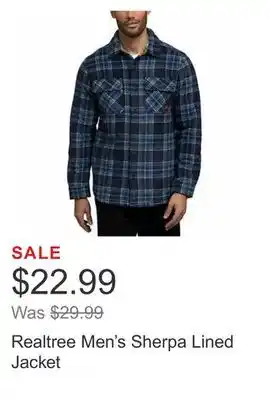 Costco Realtree men's sherpa lined jacket offer