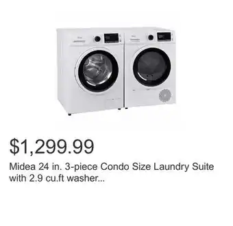 Costco Midea 24 in. 3-piece condo size laundry suite with 2.9 cu.ft washer and 4.4 cu.ft ventless dryer - free standing or stacked offer