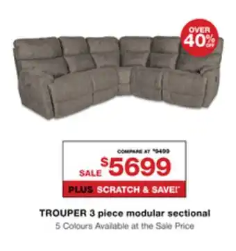 La Z Boy Trouper 3 piece modular sectional offer