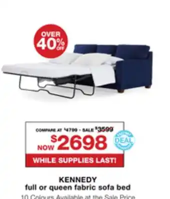 La Z Boy Kennedy full or queen fabric sofa bed offer
