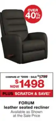 La Z Boy Forum leather seated recliner offer