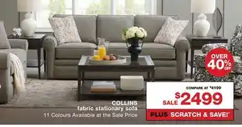 La Z Boy Collins fabric stationary sofa offer