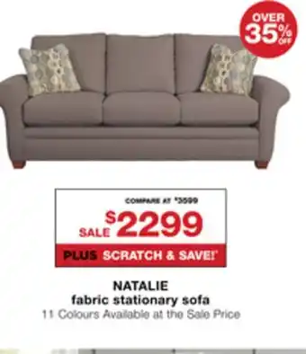 La Z Boy Natalie fabric stationary sofa offer