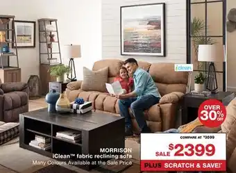 La Z Boy Morrison iclean fabric reclining sofa offer