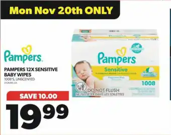 Real Canadian Superstore PAMPERS 12X SENSITIVE BABY WIPES 1008'S offer