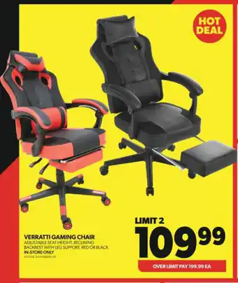 Real Canadian Superstore VERRATTI GAMING CHAIR offer