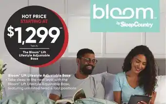 Sleep Country The bloom lift lifestyle adjustable base offer