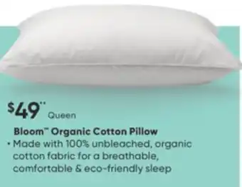 Sleep Country Bloom organic cotton pillow offer