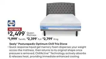Dormez Vous Sealy posturepedic optimum chill trio dione offer