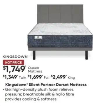 Sleep Country Kingsdown silent partner dorset mattress offer