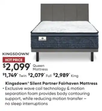 Sleep Country Kingsdown silent partner fairhaven mattress offer