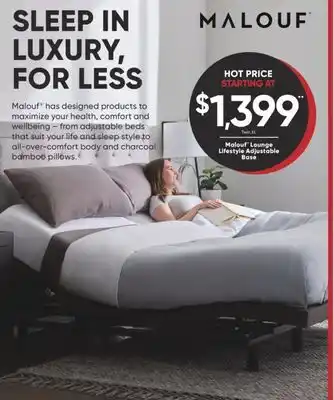 Dormez Vous Malouf lounge lifestyle adjustable base offer