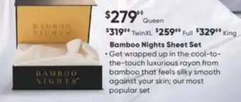 Sleep Country Bamboo nights sheet set offer