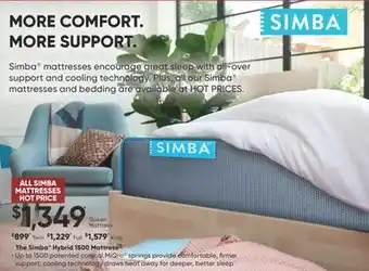 Dormez Vous The simba hybrid 1500 mattress offer